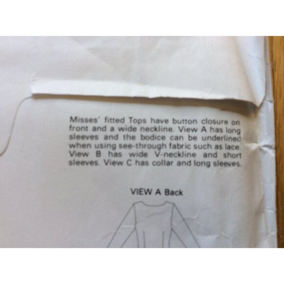 Misses Blouse Pattern Long or Short Sleeve XS - XL Kwik Sew 2103 UNCUT Sealed - Picture 4 of 7